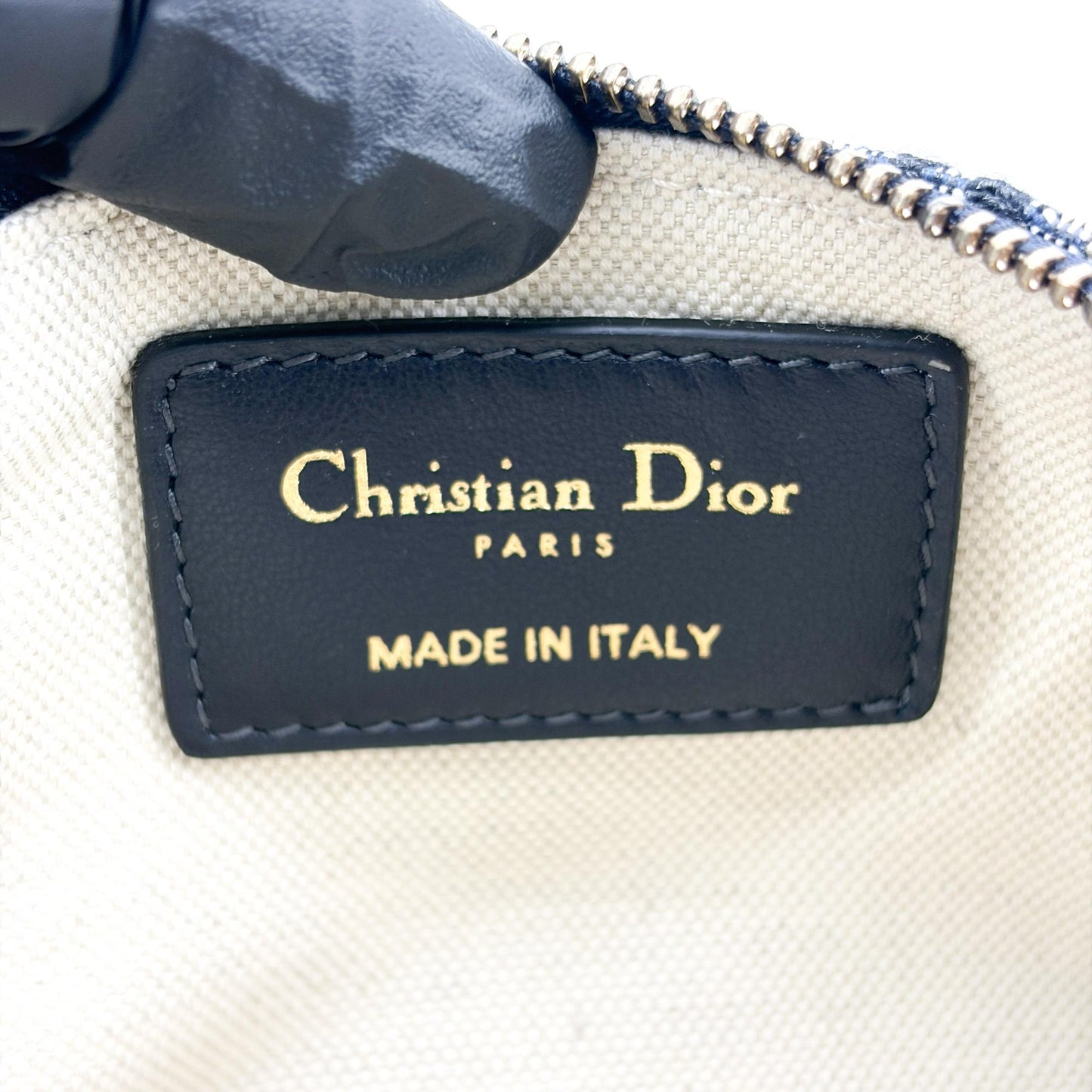 Dior Oblique Jacquard Zipper Pouch Navy