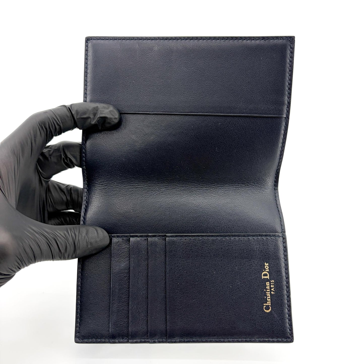 Dior Oblique Jacquard Zipper Pouch Navy