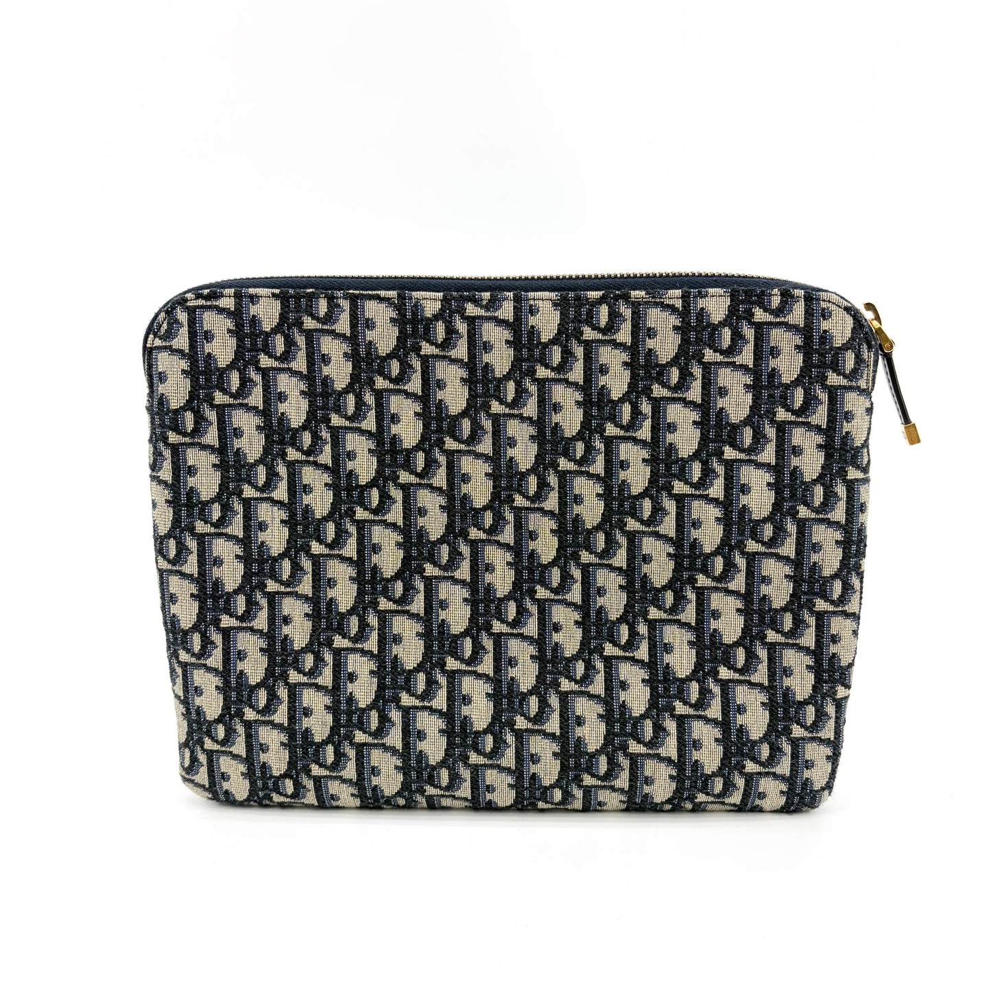 Dior Oblique Jacquard Zipper Pouch Navy