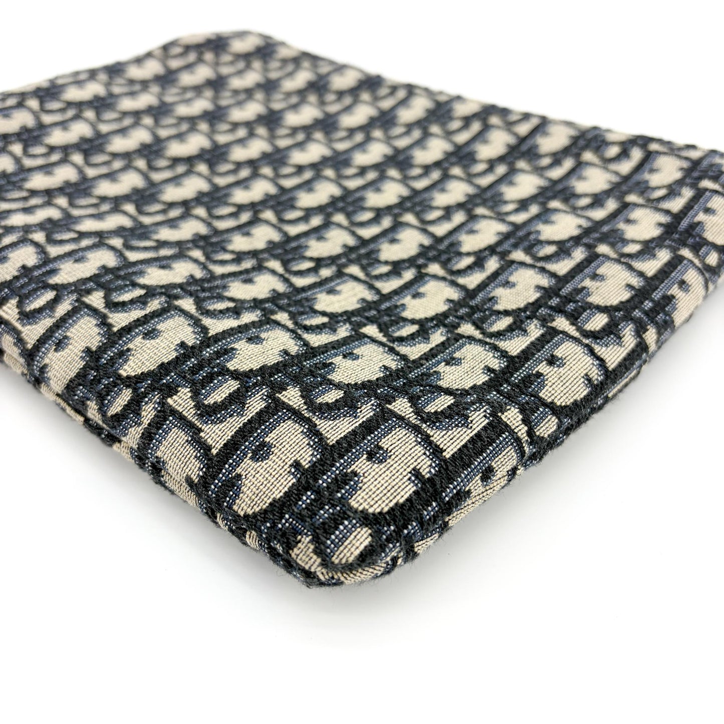 Dior Oblique Jacquard Zipper Pouch Navy