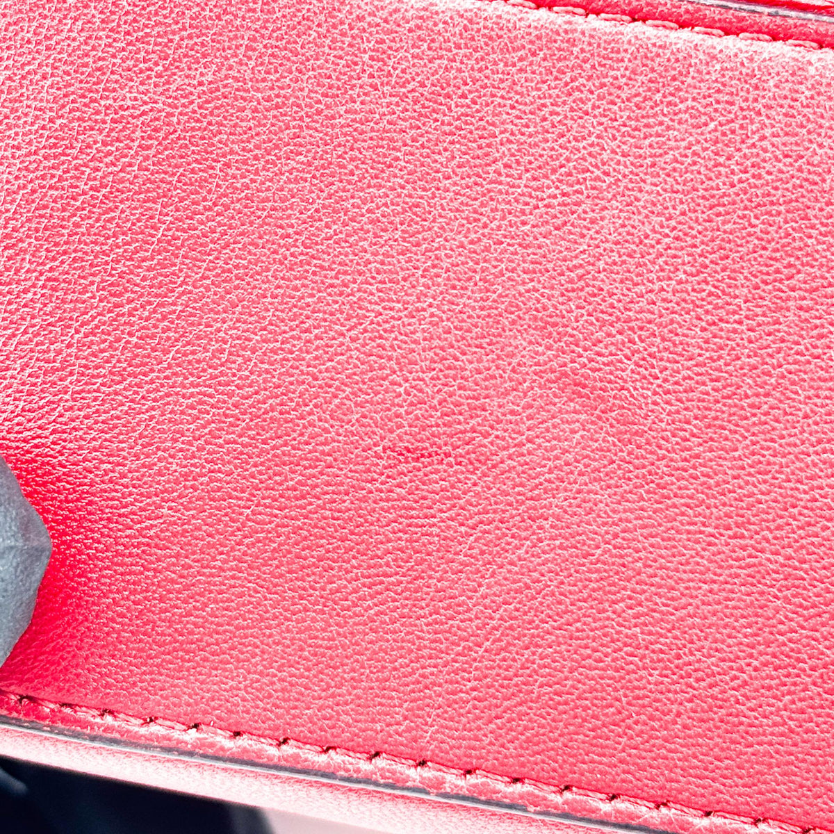 Valentino V-Logo Signature Leather Small Bucket Bag Red