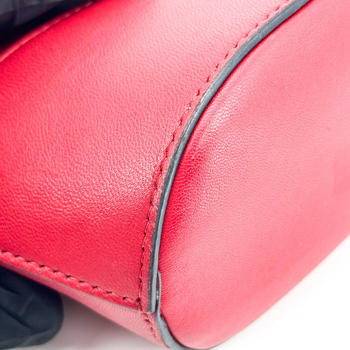 Valentino V-Logo Signature Leather Small Bucket Bag Red