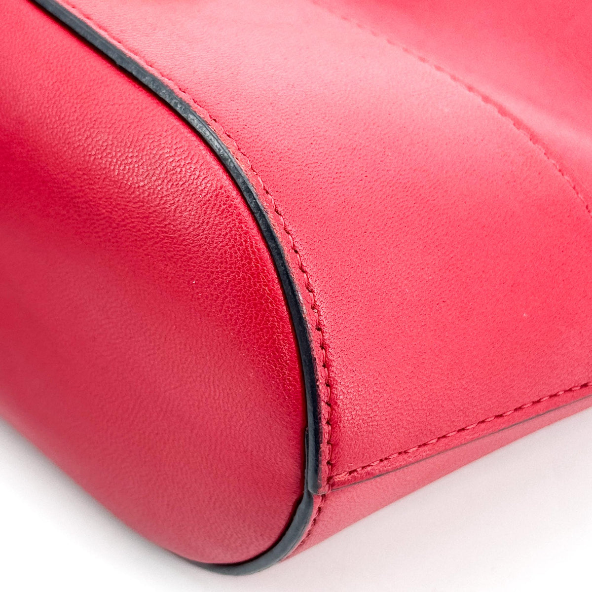 Valentino V-Logo Signature Leather Small Bucket Bag Red