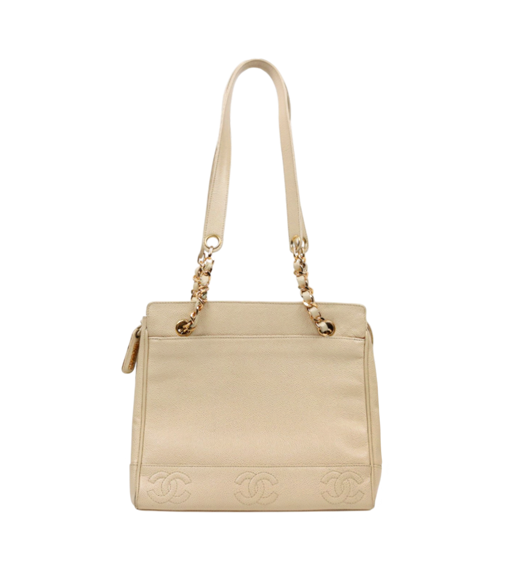 Chanel Beige Triple CC Chain Shoulder Bag