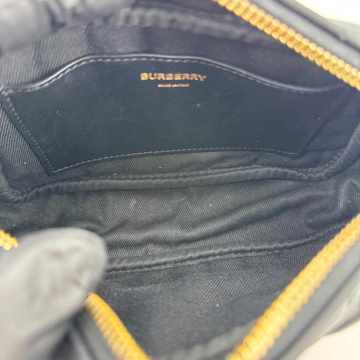 Burberry Mini Quilted Leather Laura Camera Bag Black Gold Hardware