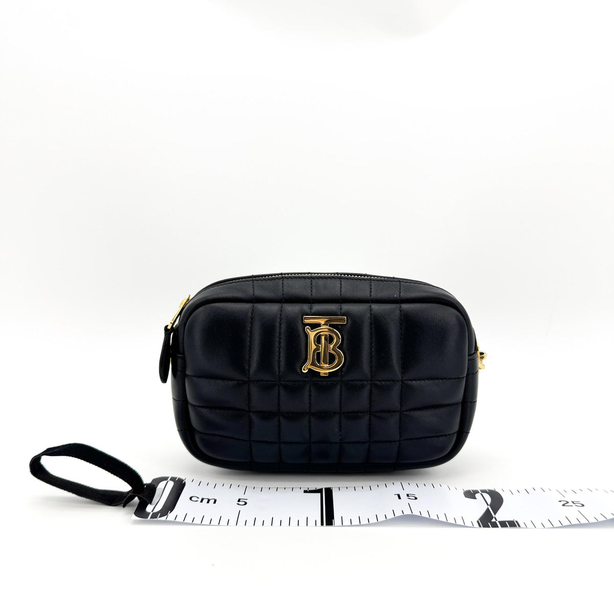 Burberry Mini Quilted Leather Laura Camera Bag Black Gold Hardware