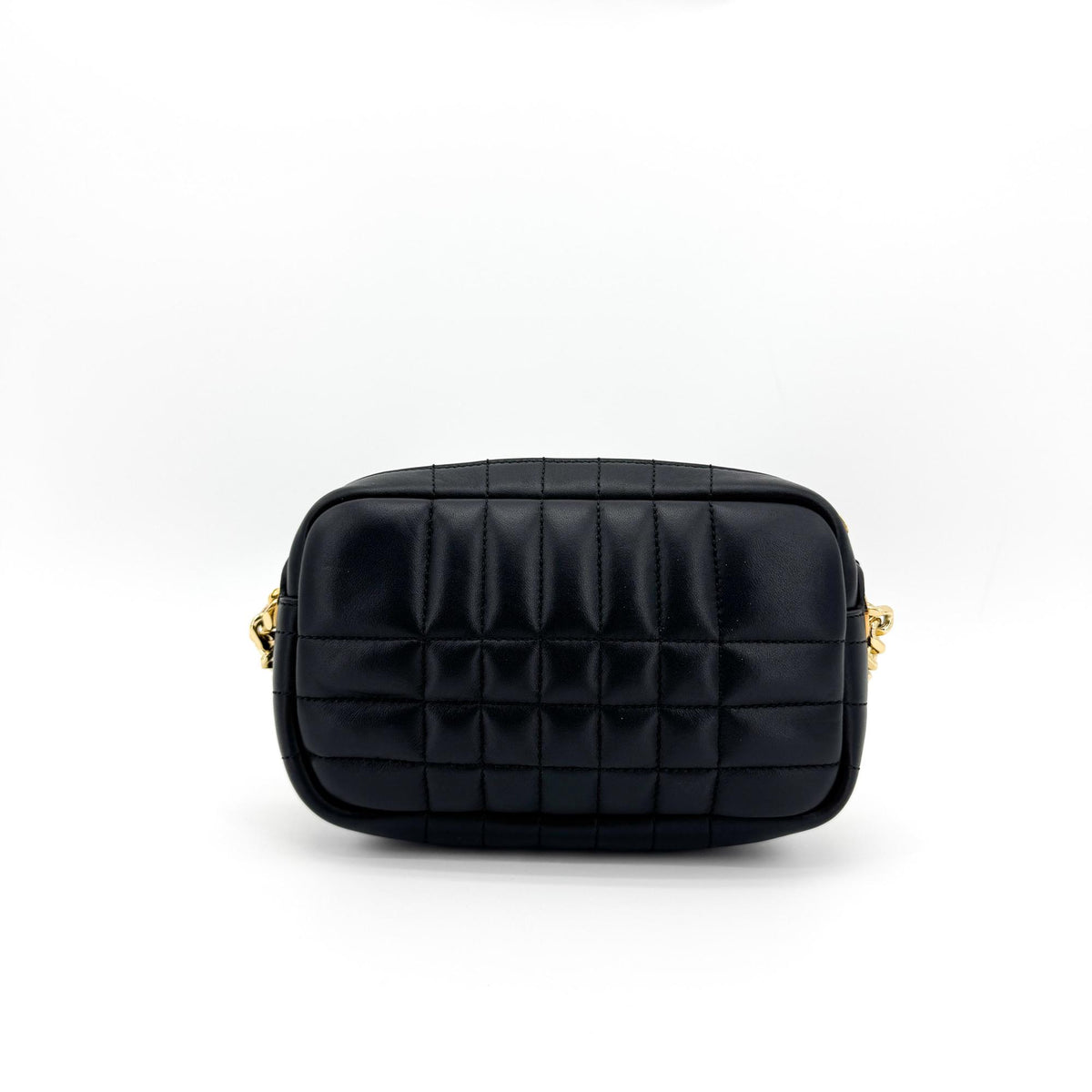 Burberry Mini Quilted Leather Laura Camera Bag Black Gold Hardware