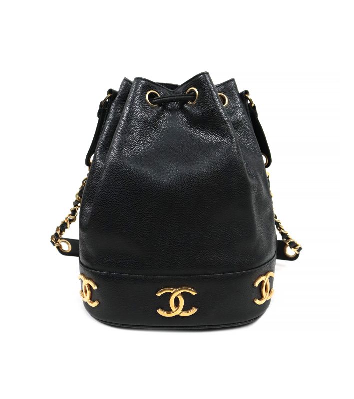 Chanel Black Caviar Triple C Bucket Bag