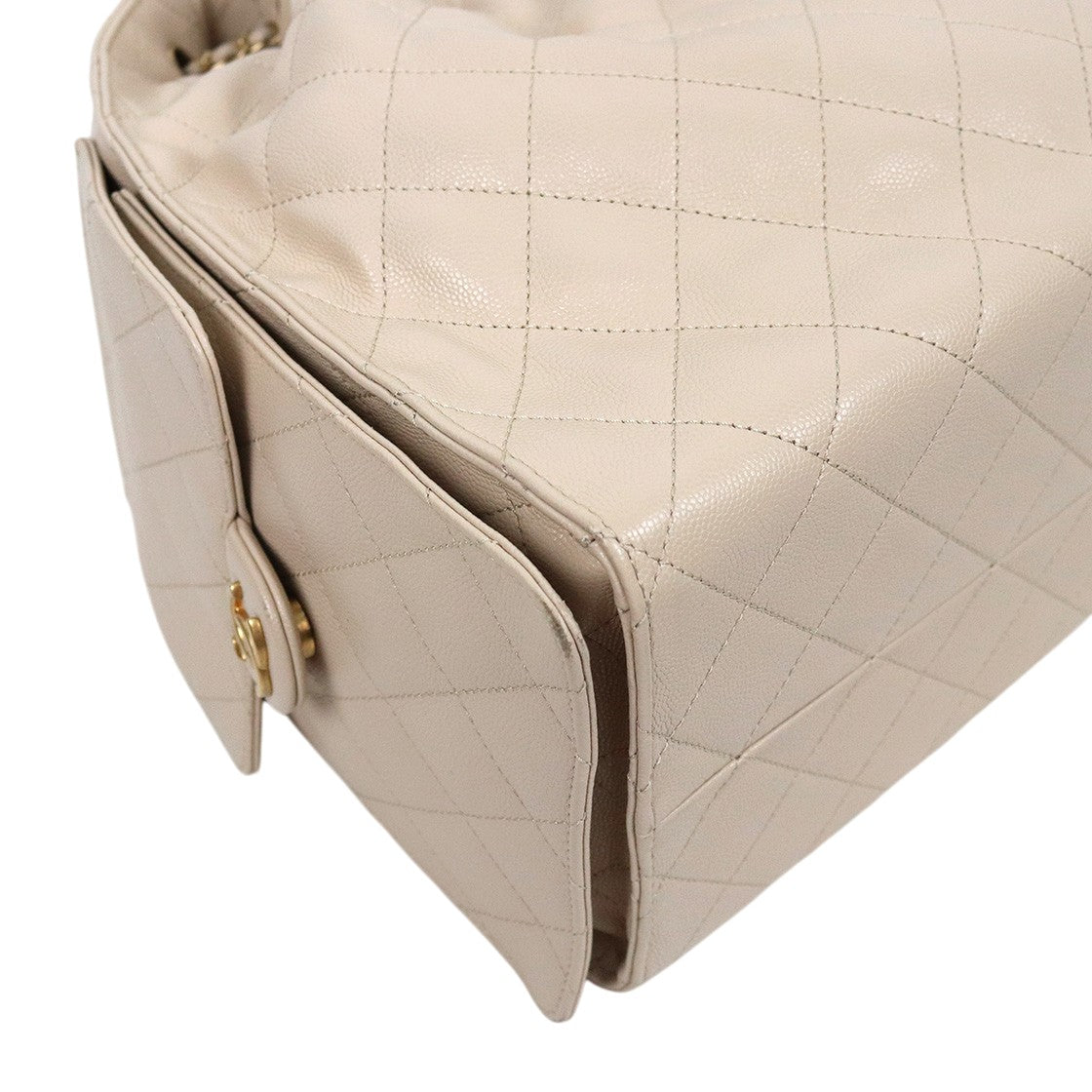 Chanel Beige Medium Caviar 25 Bag with Built-in Chip