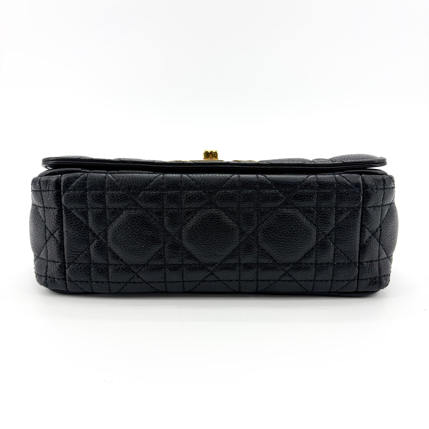 Dior Medium Caro Bag Black Cannage Calfskin Gold Hardware