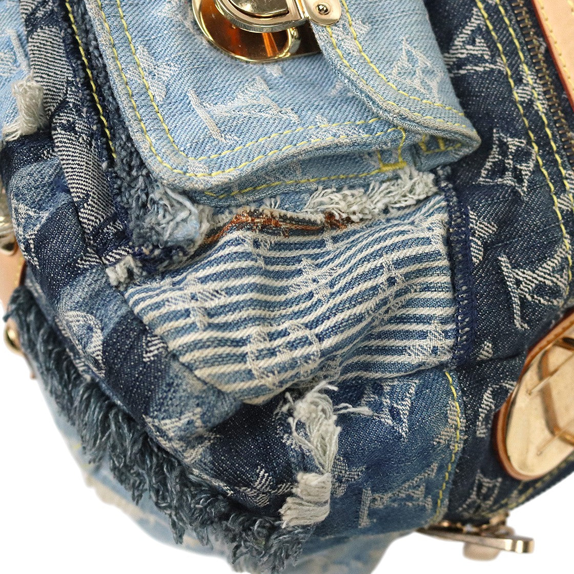 Louis Vuitton Denim Patchwork Shoulder Bag