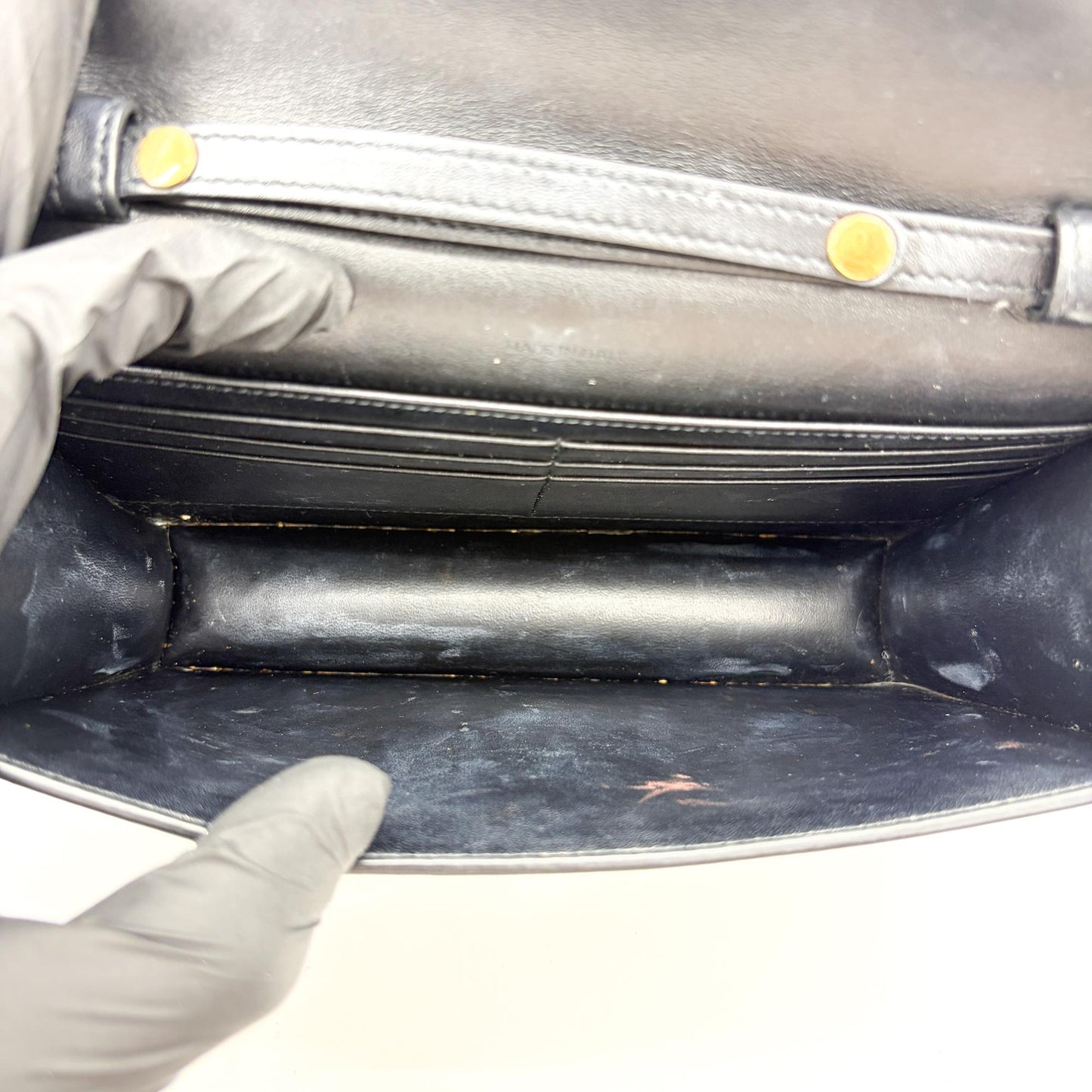 Celine Triomphe Shiny Calfskin Clutch Black