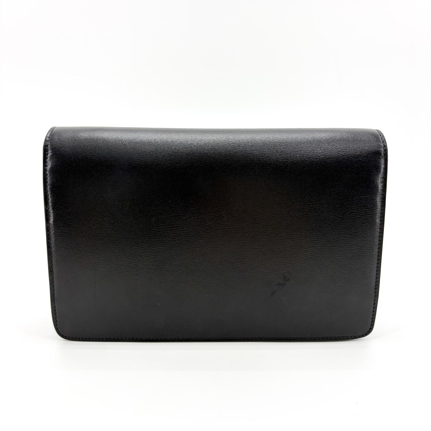 Celine Triomphe Shiny Calfskin Clutch Black