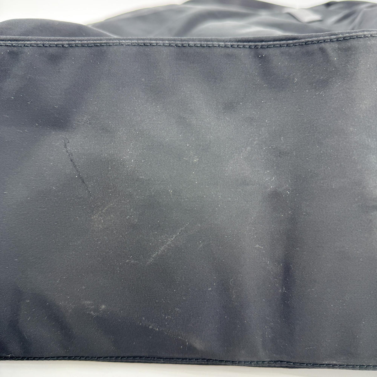 Prada Re-Nylon Leather Handle Tote Bag Black