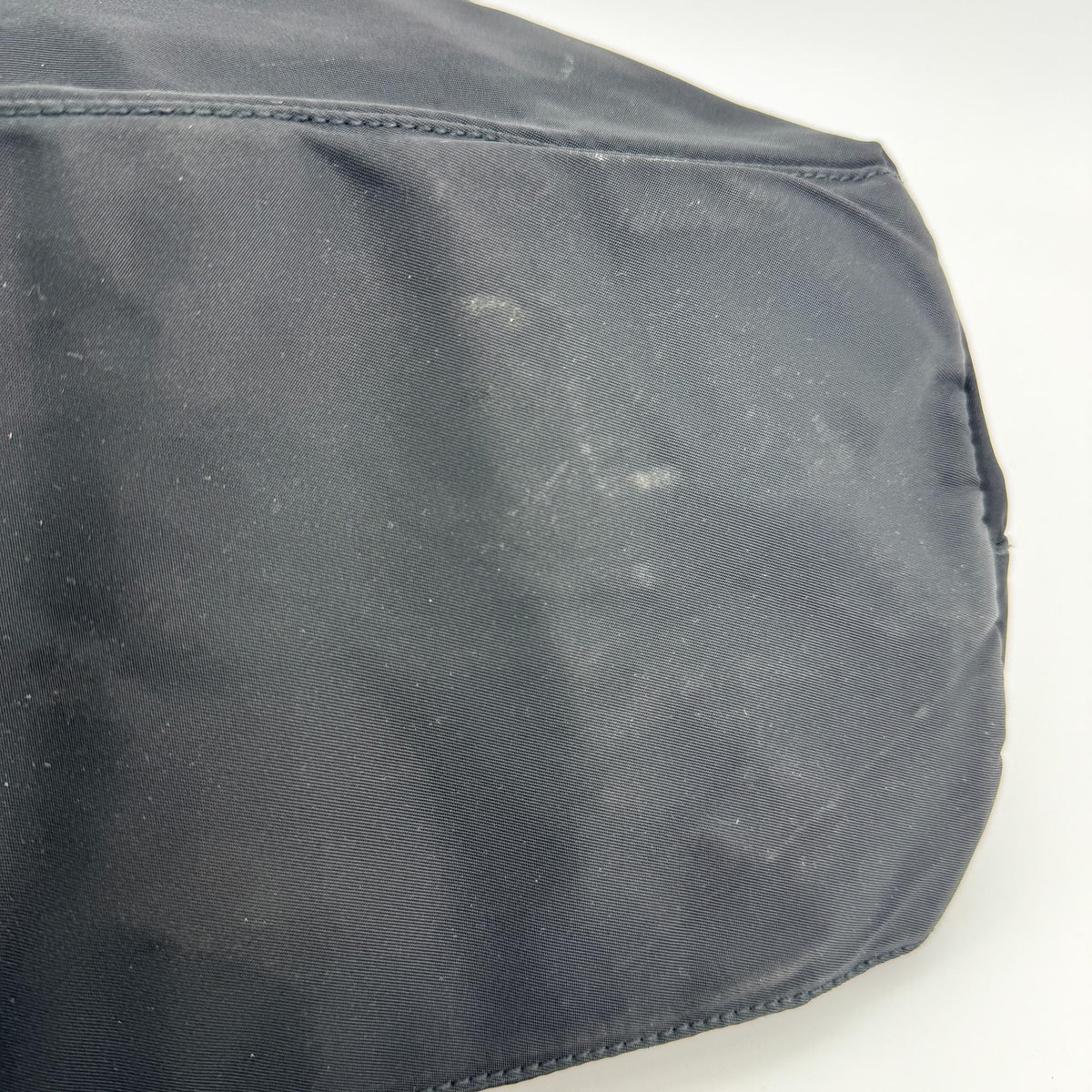 Prada Re-Nylon Leather Handle Tote Bag Black