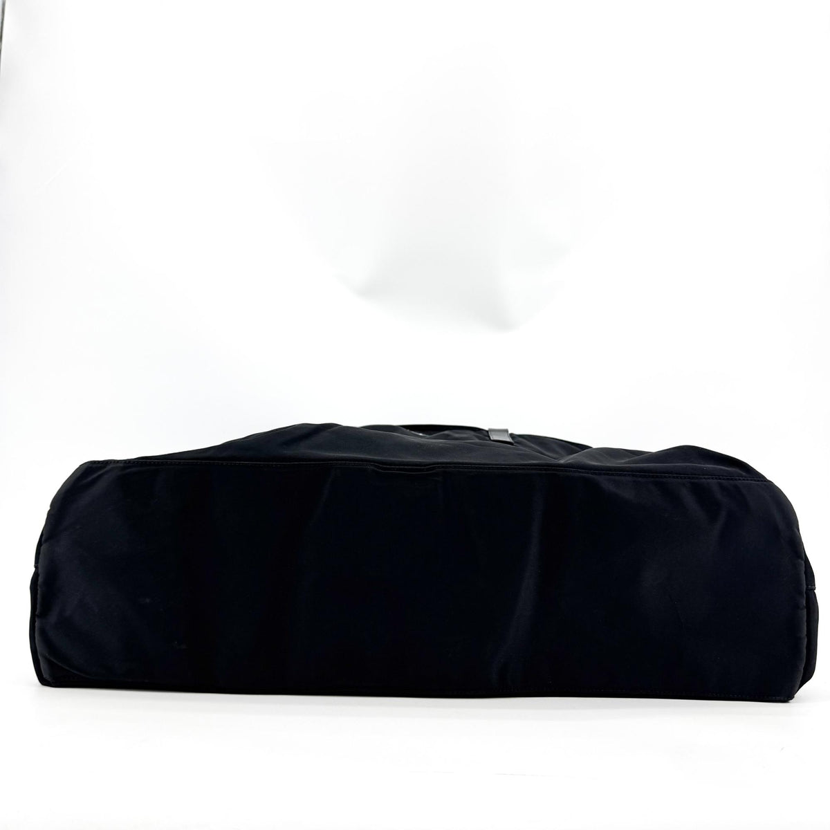 Prada Re-Nylon Leather Handle Tote Bag Black