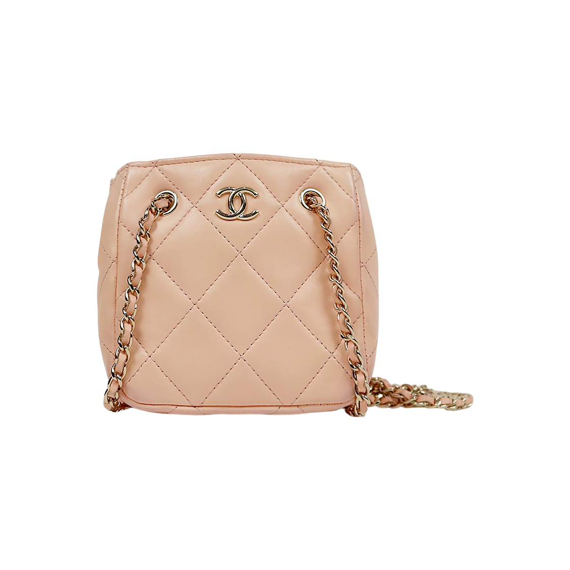 Chanel Pink Lambskin Quilted CC Mini Crossbody Bag