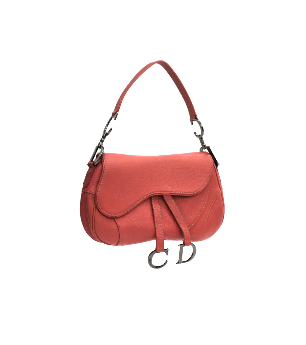 Dior Pink Leather Saddle Shoulder Bag