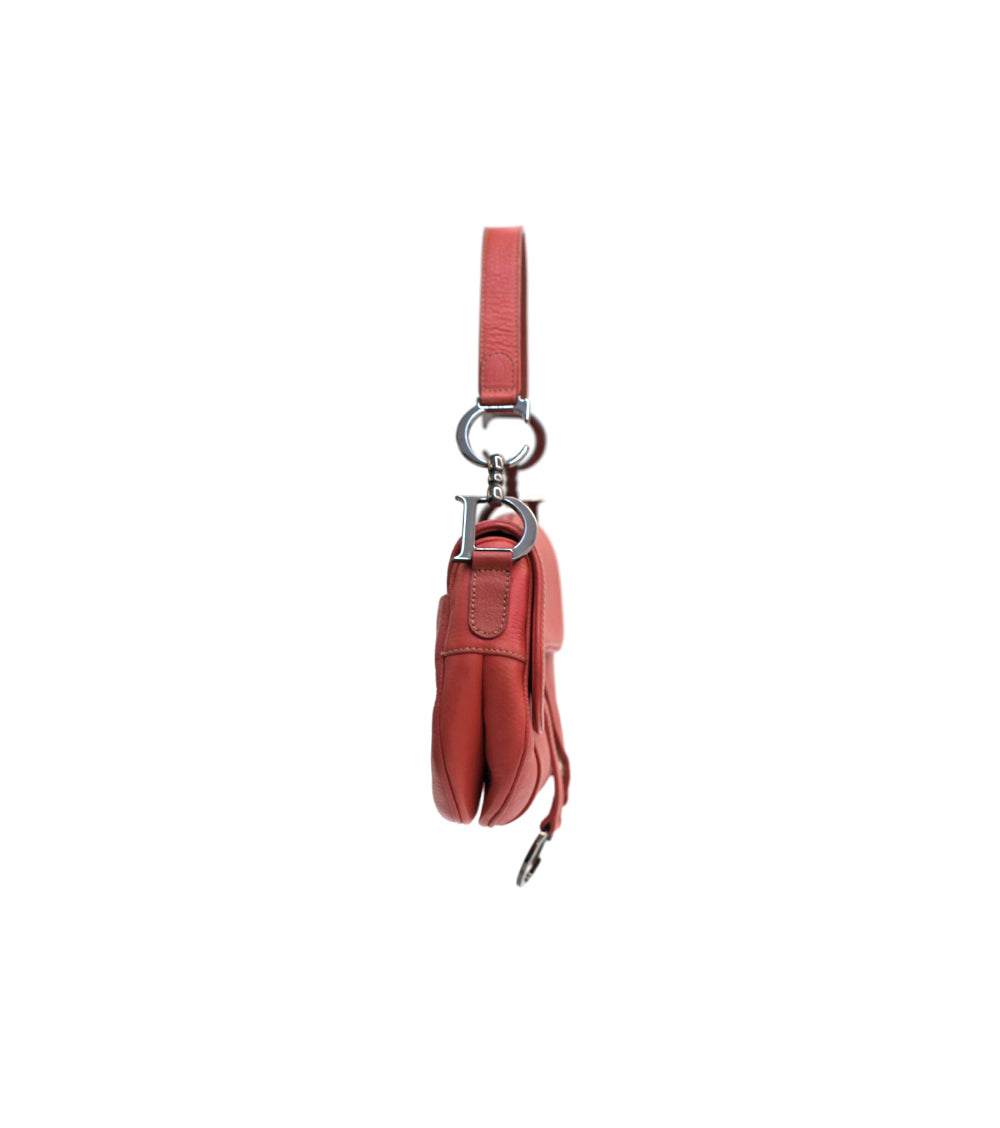 Dior Pink Leather Saddle Shoulder Bag