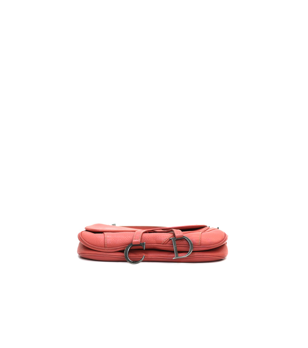 Dior Pink Leather Saddle Shoulder Bag