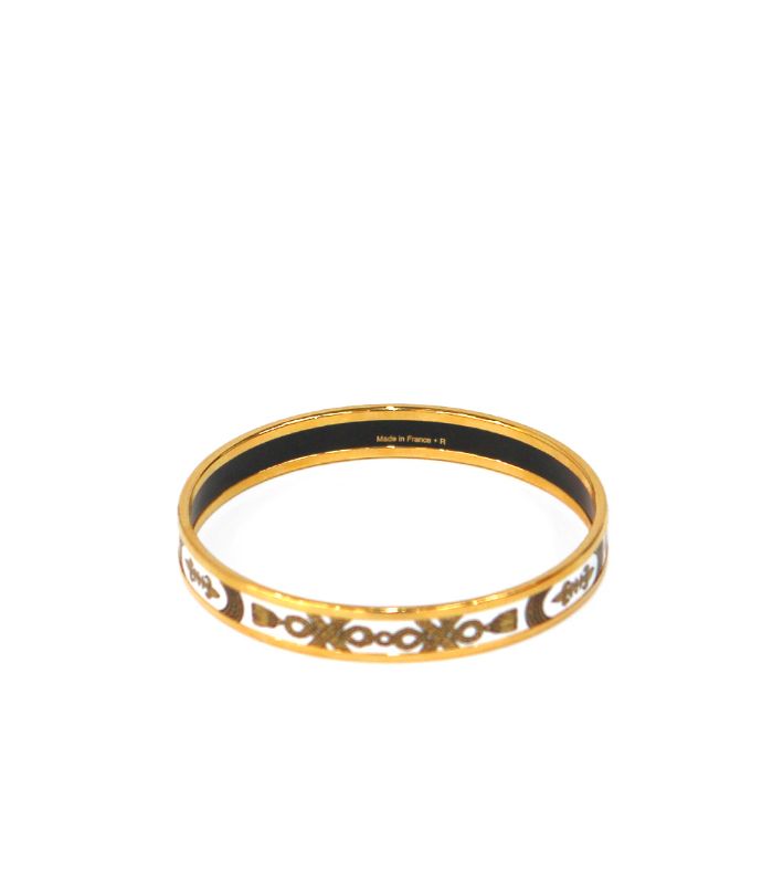 Hermès Ivory Enamel Bangle Bracelet