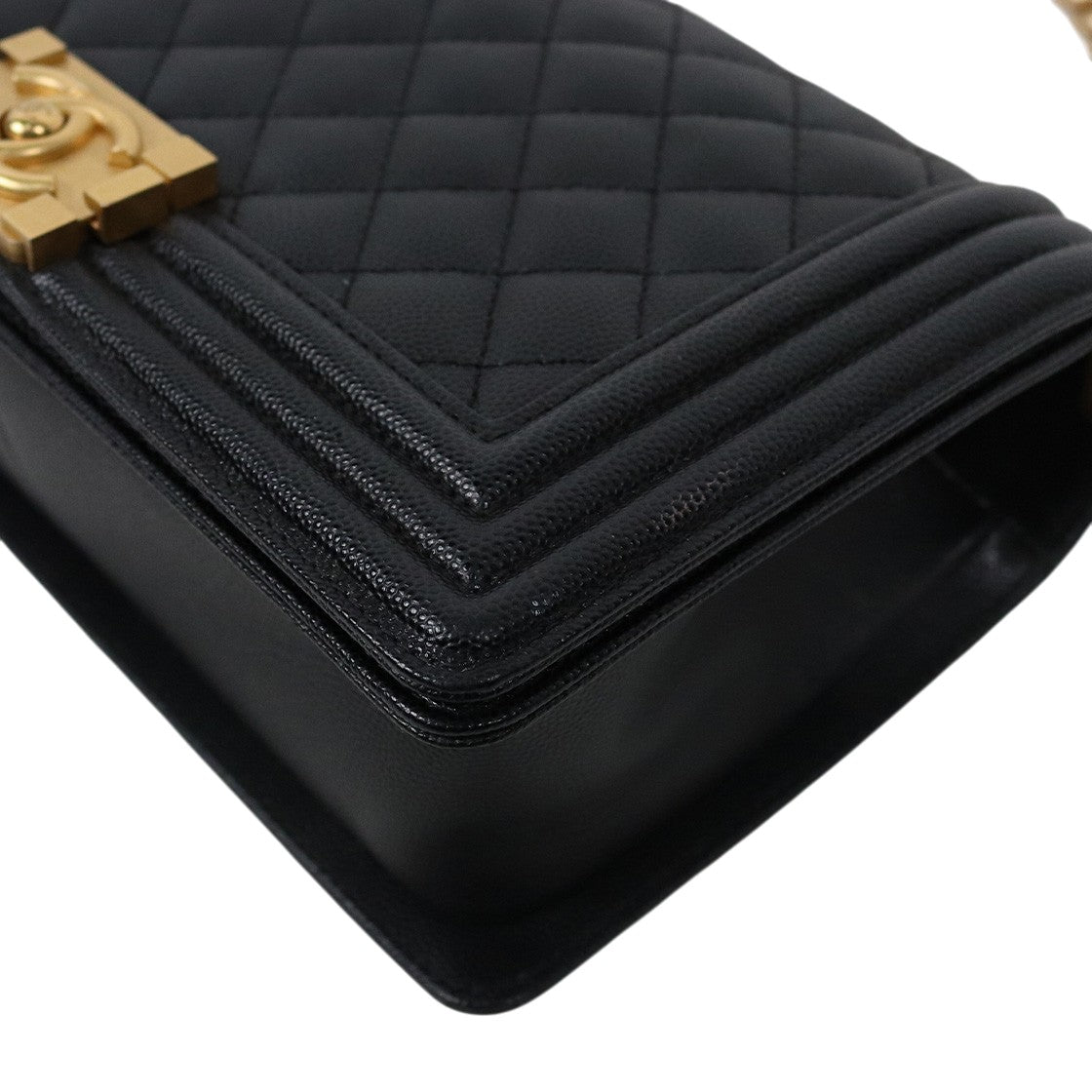 Chanel Medium Black Caviar Boy Shoulder Bag