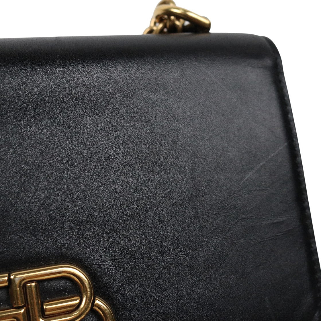 Balenciaga Black BB Flap Shoulder Bag