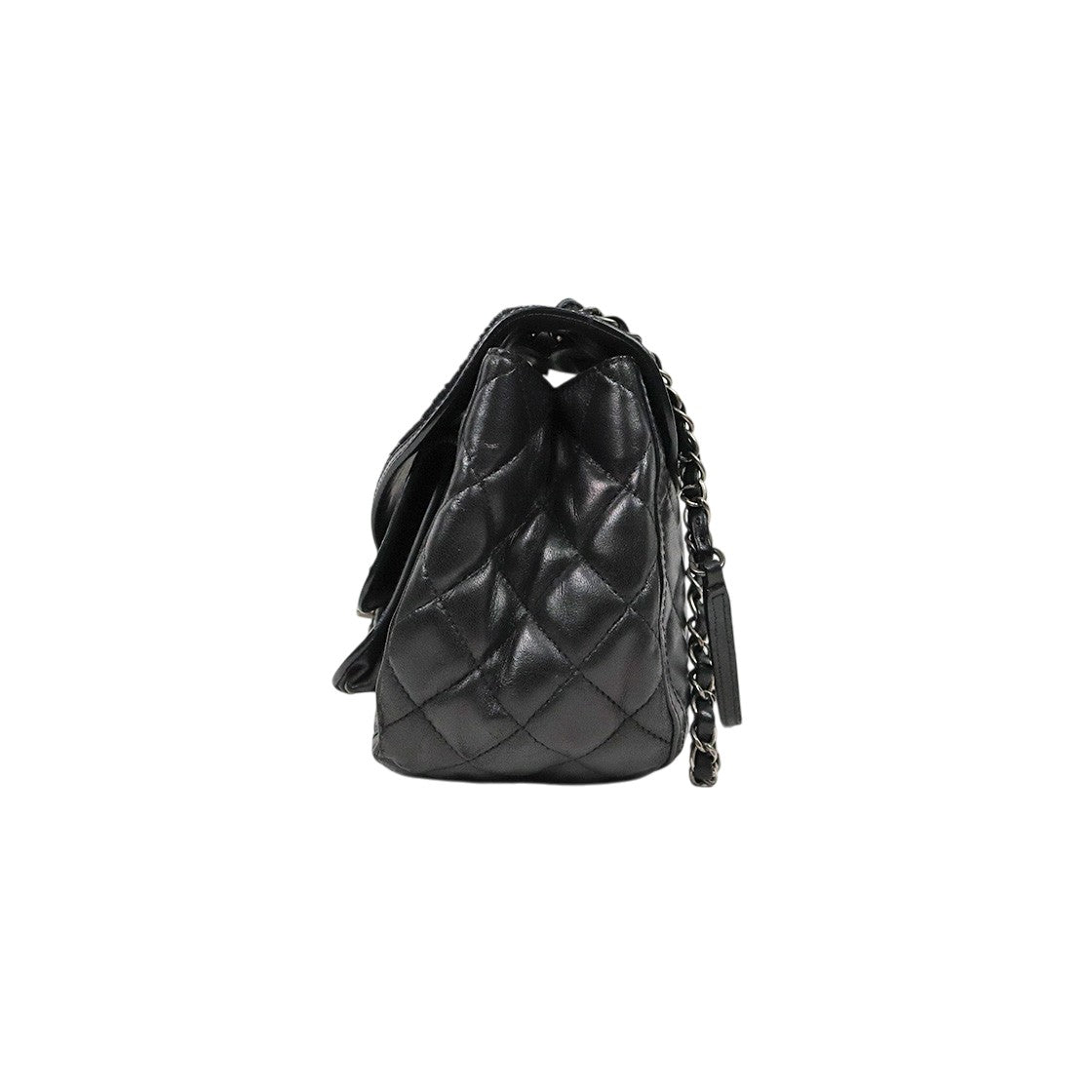 Chanel Black Quilted CC Shearling Flap Chain Shoulder Bag