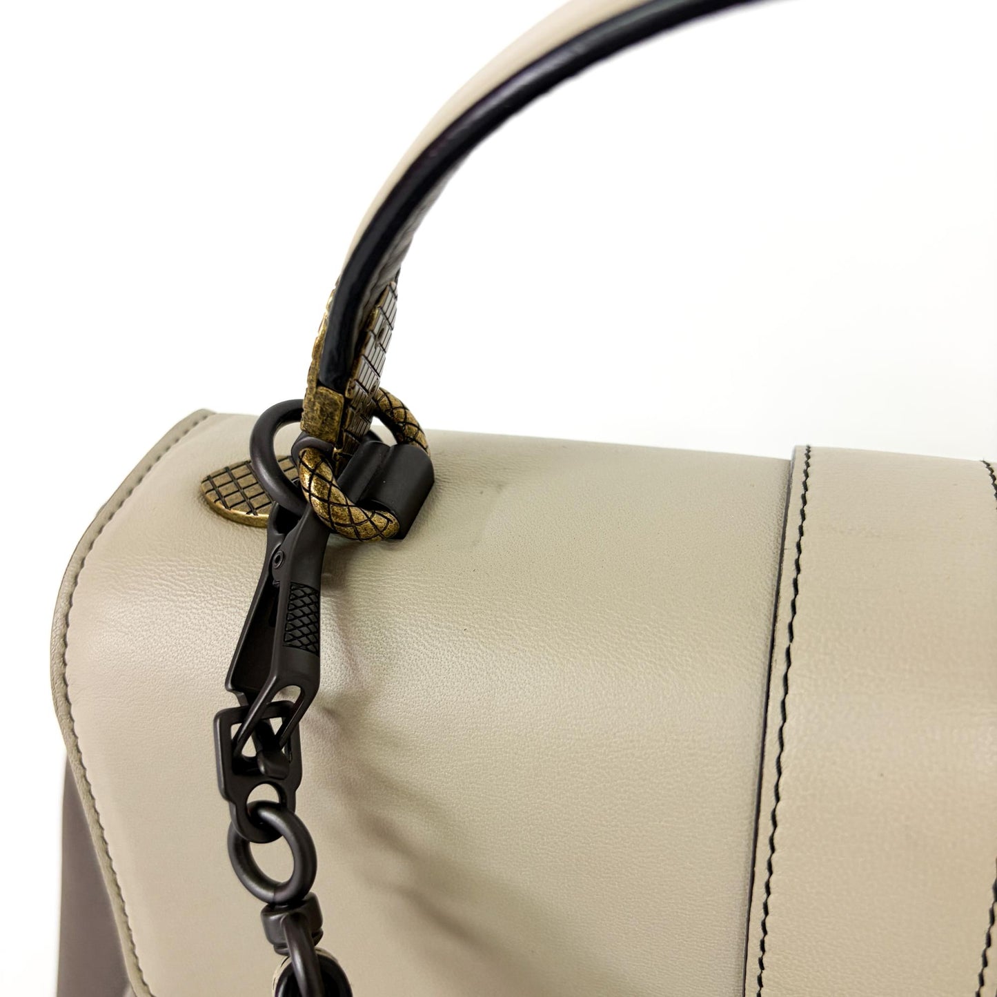 Bottega Veneta Medium Piazza Bag Tricolor (Ivory/Gray/Brown)