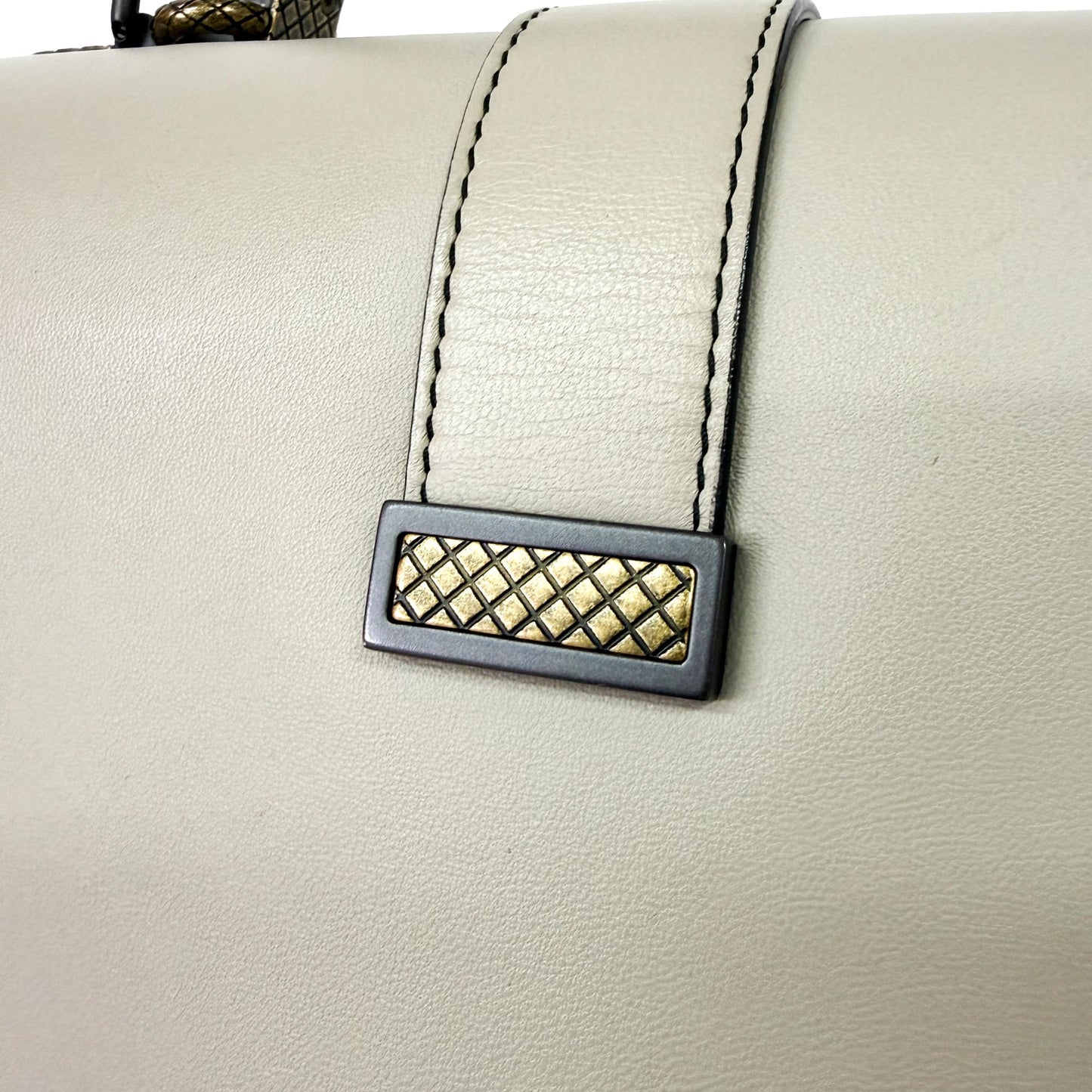 Bottega Veneta Medium Piazza Bag Tricolor (Ivory/Gray/Brown)