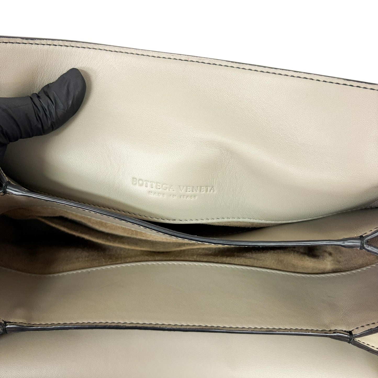 Bottega Veneta Medium Piazza Bag Tricolor (Ivory/Gray/Brown)