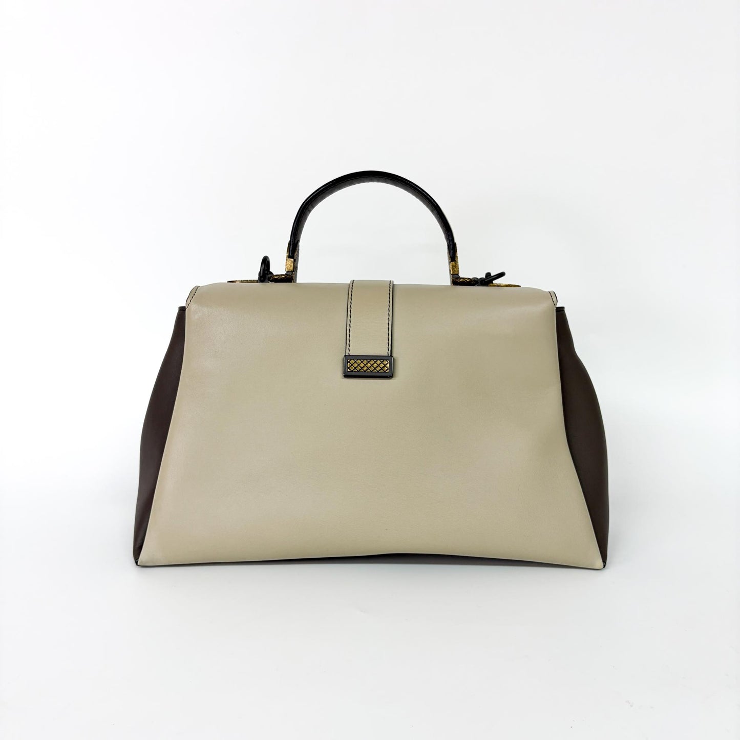 Bottega Veneta Medium Piazza Bag Tricolor (Ivory/Gray/Brown)
