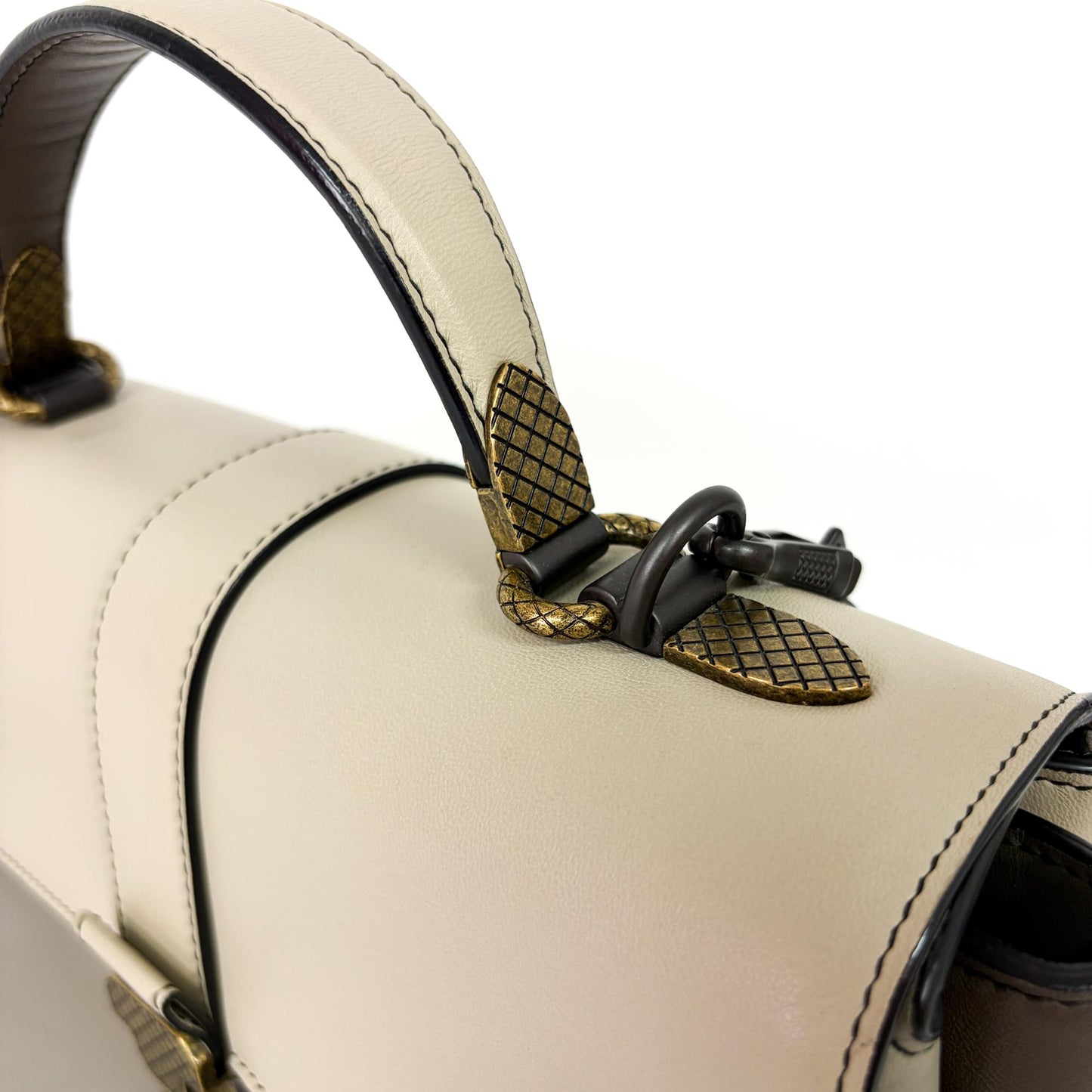 Bottega Veneta Medium Piazza Bag Tricolor (Ivory/Gray/Brown)