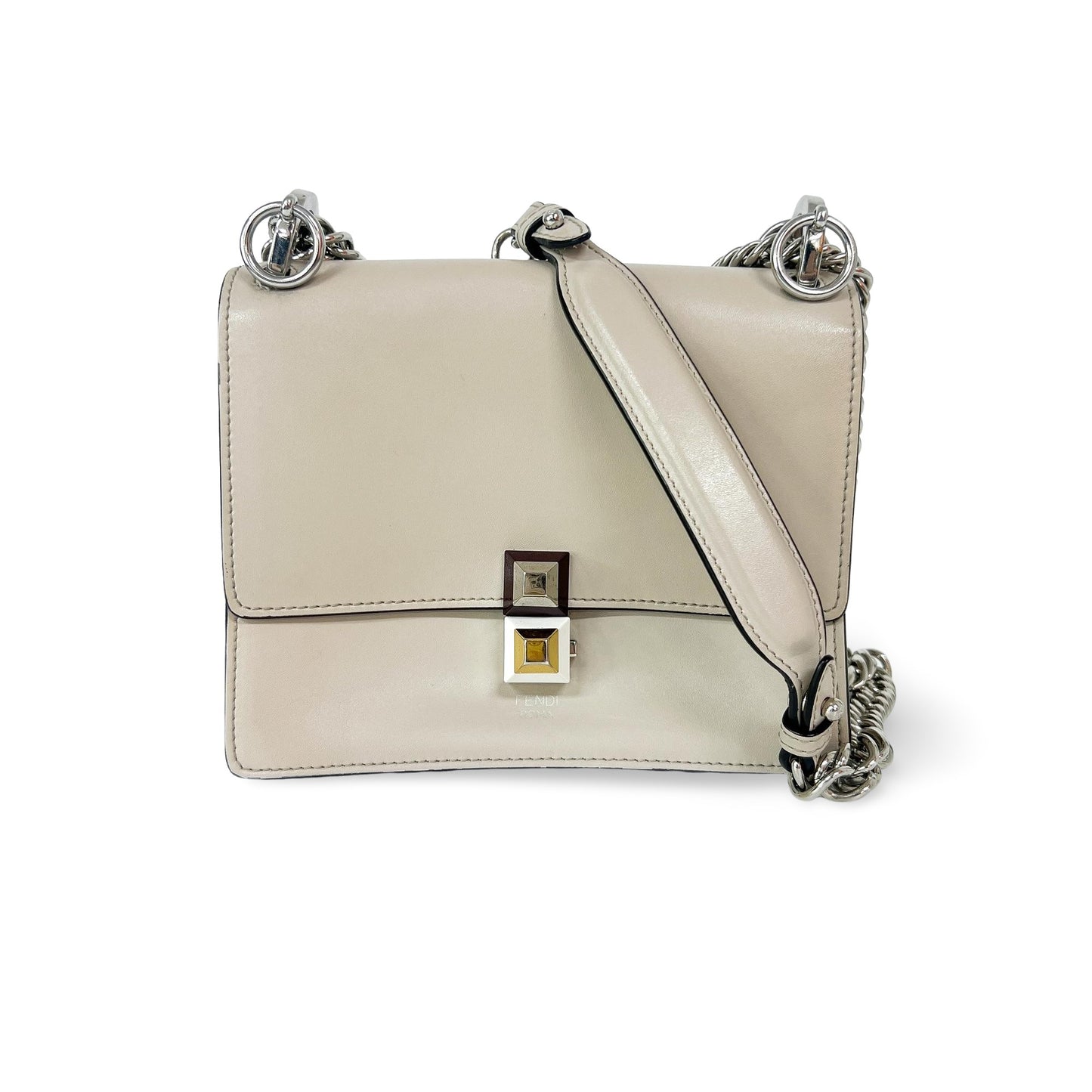 Fendi Khan Eye Small Shoulder Bag Beige