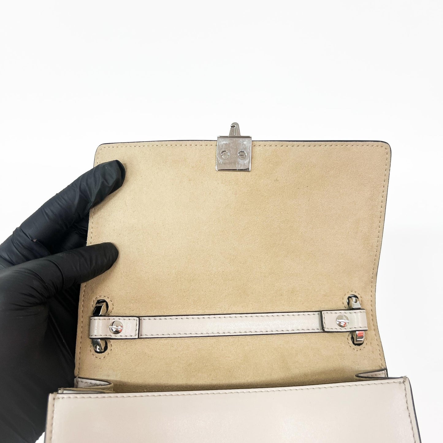 Fendi Khan Eye Small Shoulder Bag Beige