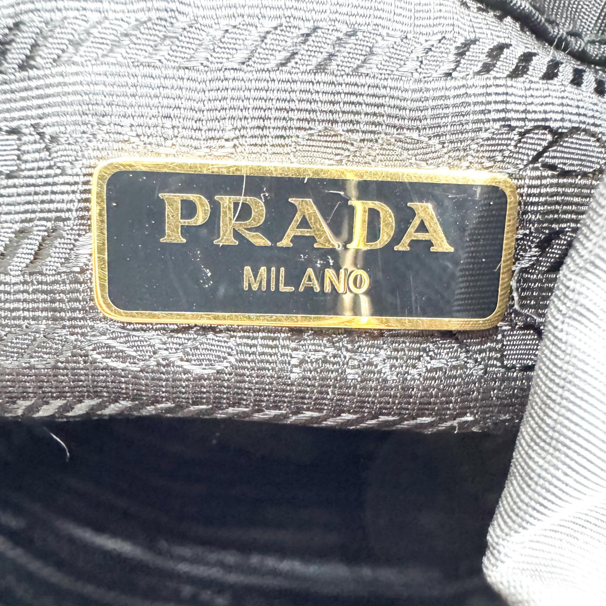 Prada Re-Ylon Duet Bucket Bag Black with Gold Hardware