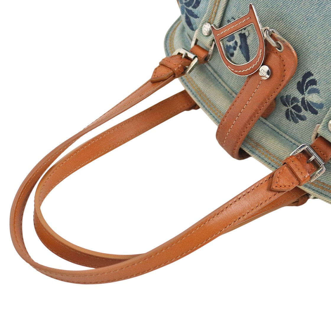 Dior Denim Flower "D" Logo Shoulder Bag