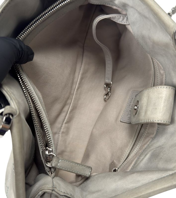 Chanel Gray Big CC Wild Stitch 2-Way Bag