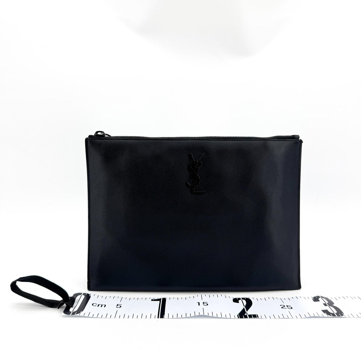 Saint Laurent Monogram Clutch Black Hardware Black