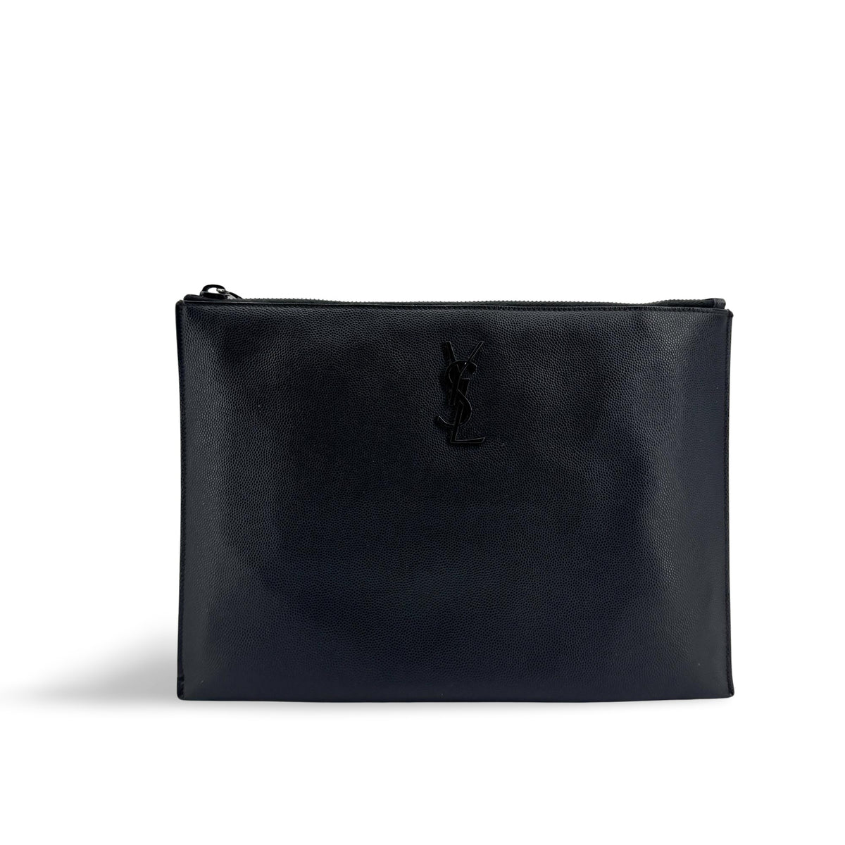 Saint Laurent Monogram Clutch Black Hardware Black