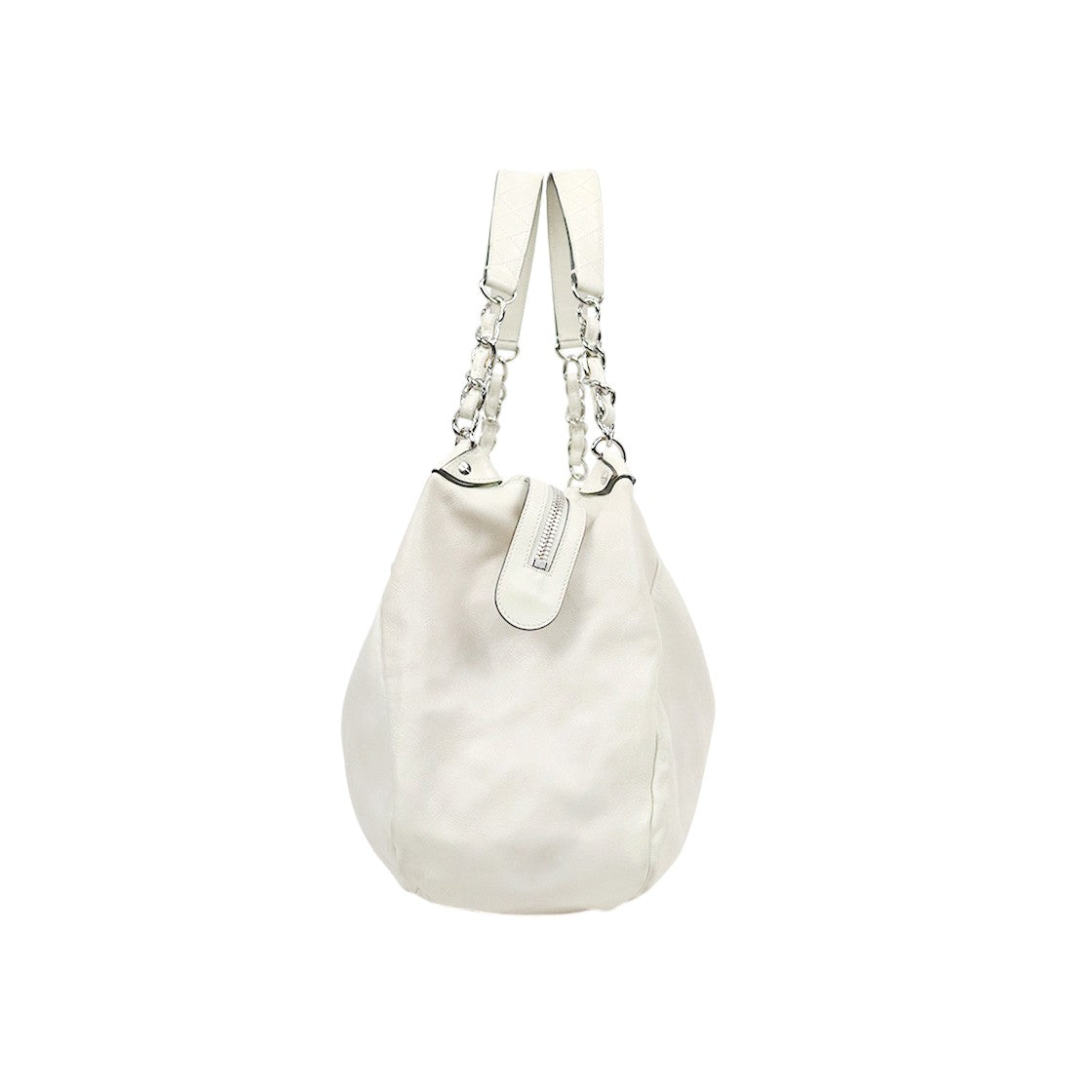 Chanel White Big CC Chain Shoulder Bag