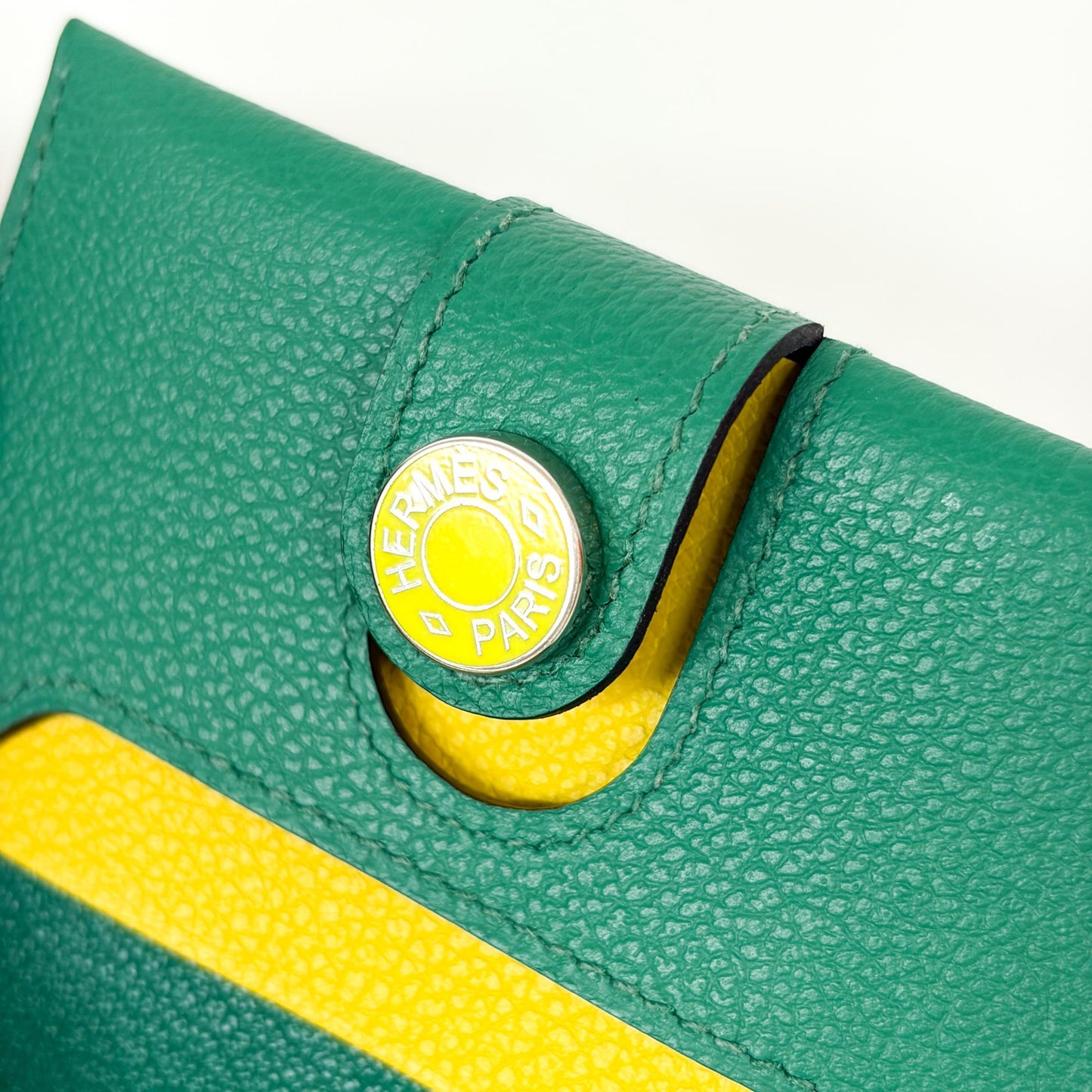 Hermès Dogon Compact Wallet Mint Green Silver Hardware