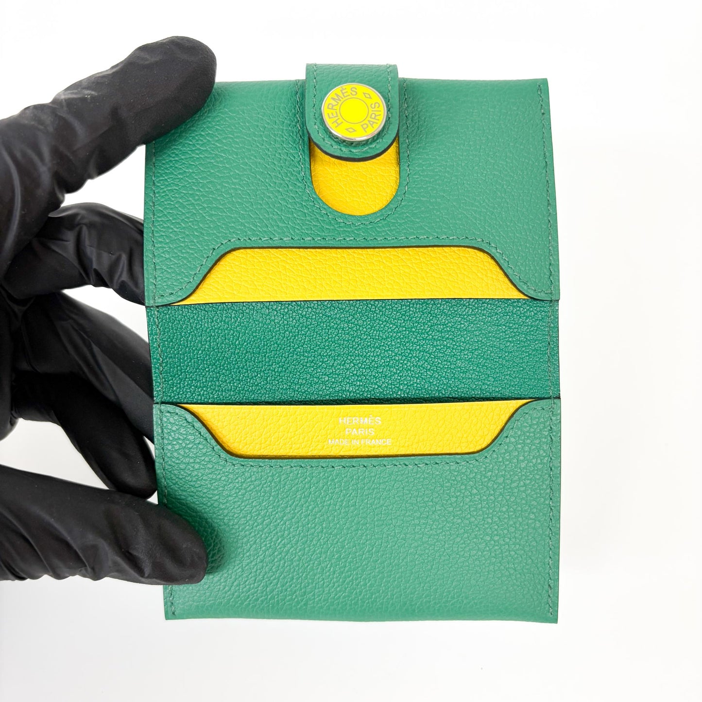 Hermès Dogon Compact Wallet Mint Green Silver Hardware