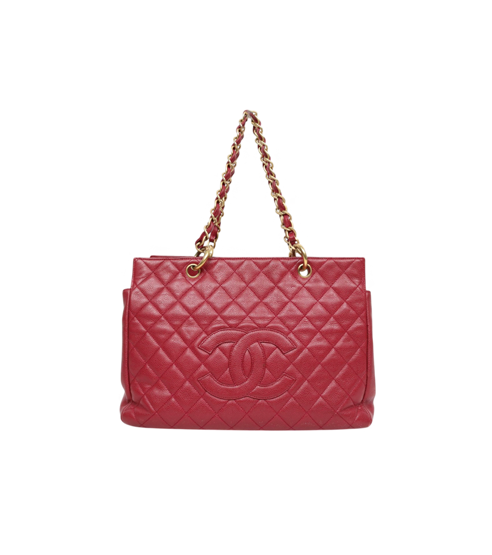 Chanel Red Caviar Big CC Grandchamp Shoulder Bag