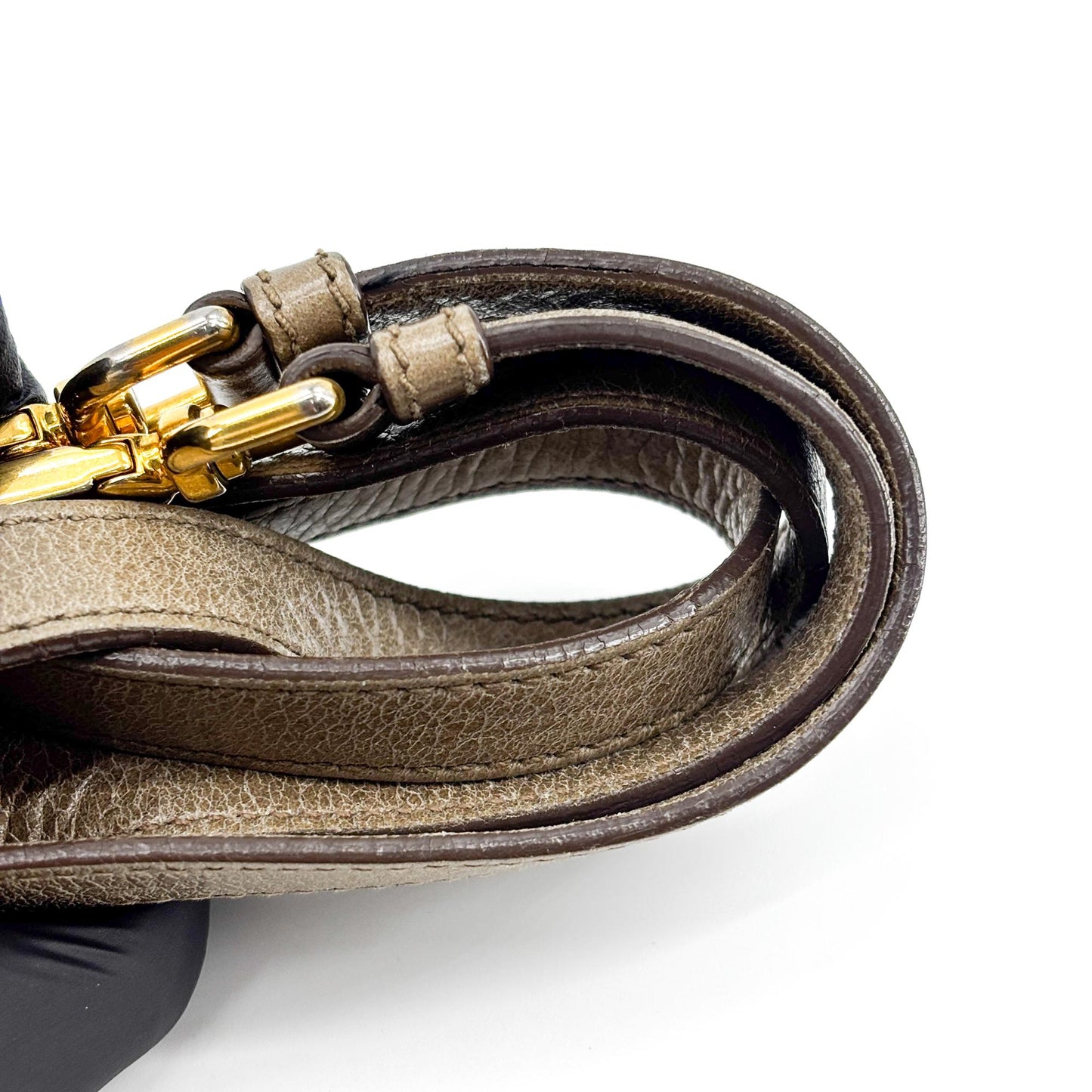 Miu Miu Vitello Shine Tote Bag Brown