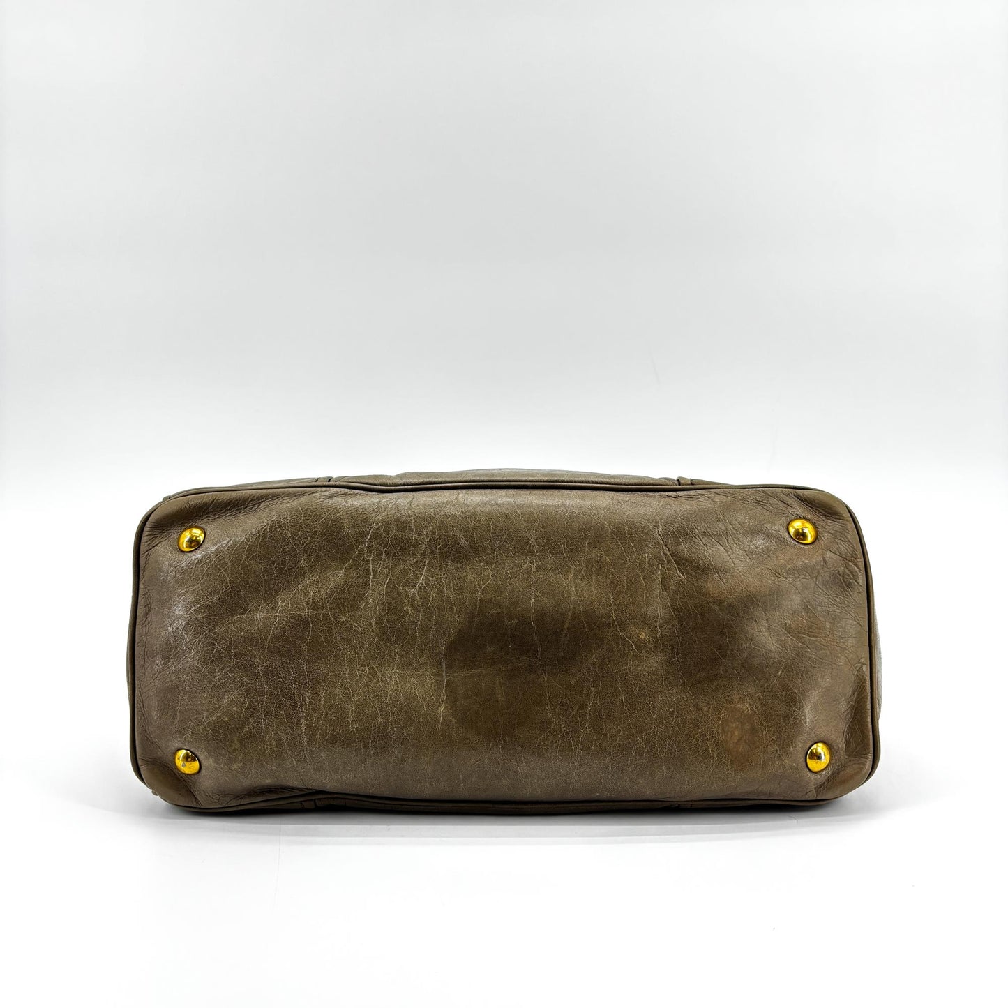 Miu Miu Vitello Shine Tote Bag Brown