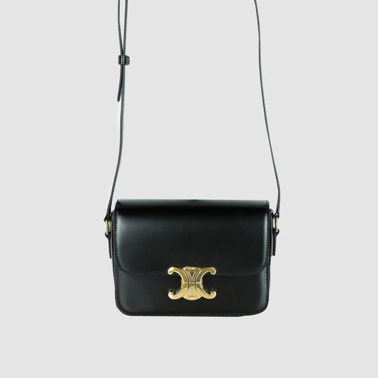 SHINee Calfskin Tin Triomphe Shoulder Bag Crossbody Bag 188423