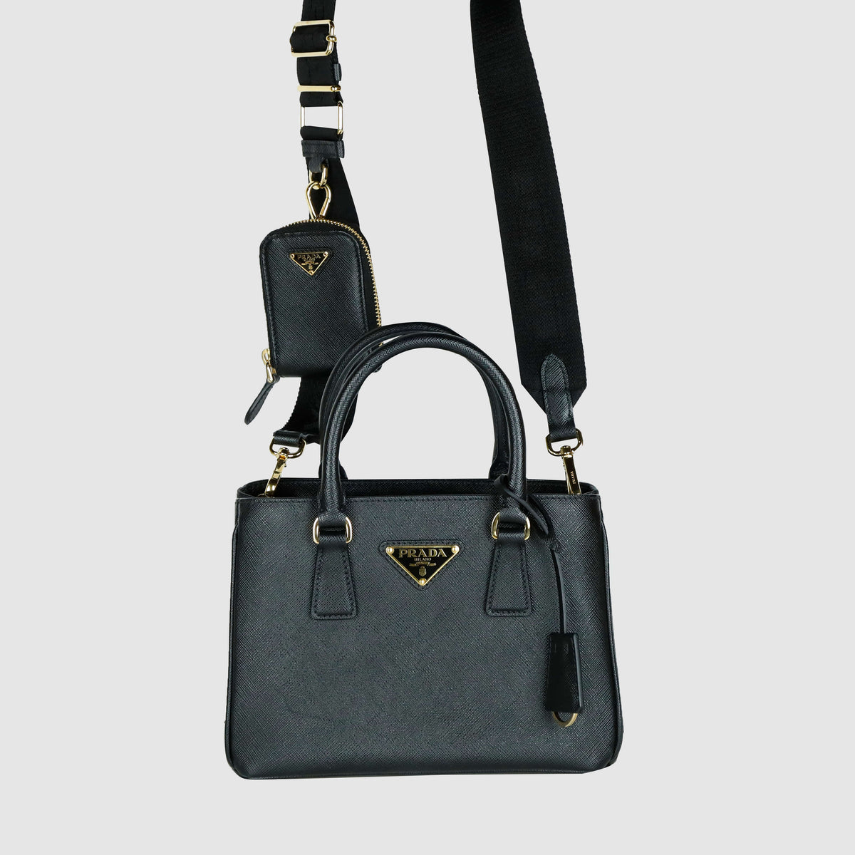 Mini Saffiano Galleria Strap Crossbody Tote Bag 1BA296