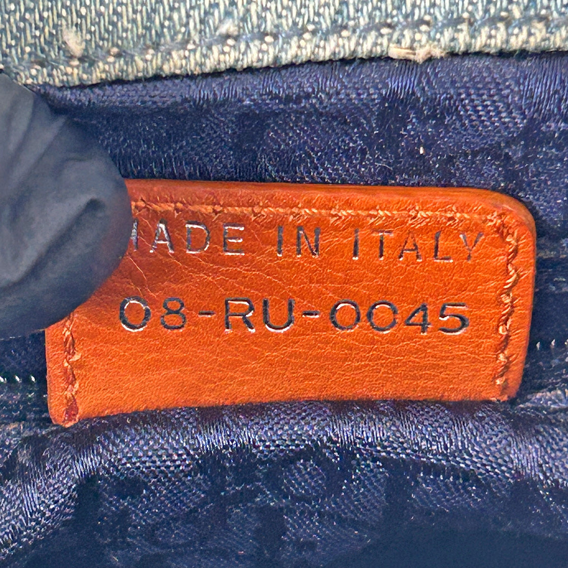 Dior Denim Flower "D" Logo Shoulder Bag