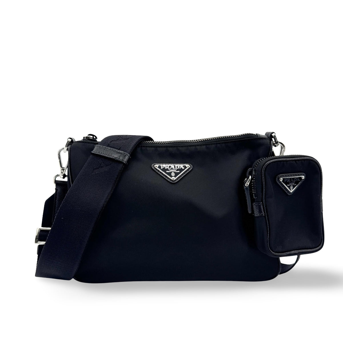 Prada Re-Nylon Saffiano Leather Shoulder Bag